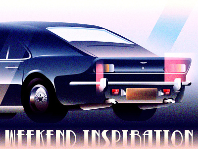 Weekend Inspiration - 1974 Aston Martin Lagonda Saloon 1970s aston martin car illustration retro texture vintage