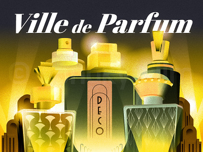 Ville de Parfum - etude 1930s architecture art deco building cityscape illustration perfume
