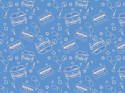 Something vintage pattern cassette tape pattern