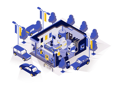 See through business isometric