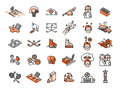 Sports business icons branding isometric icons sports icons
