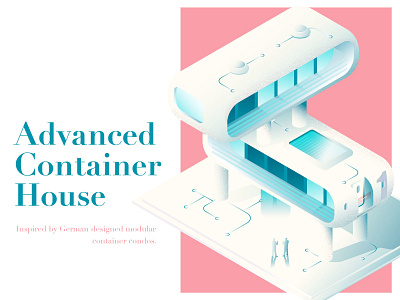 Advanced Container House hero illustration isometric