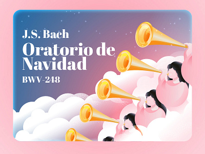 Christmas Oratorio Card angels horn bach christmas trumpet