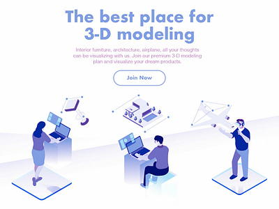 Landing page concept illustration 3d modeling illustration isometric isometric illustration