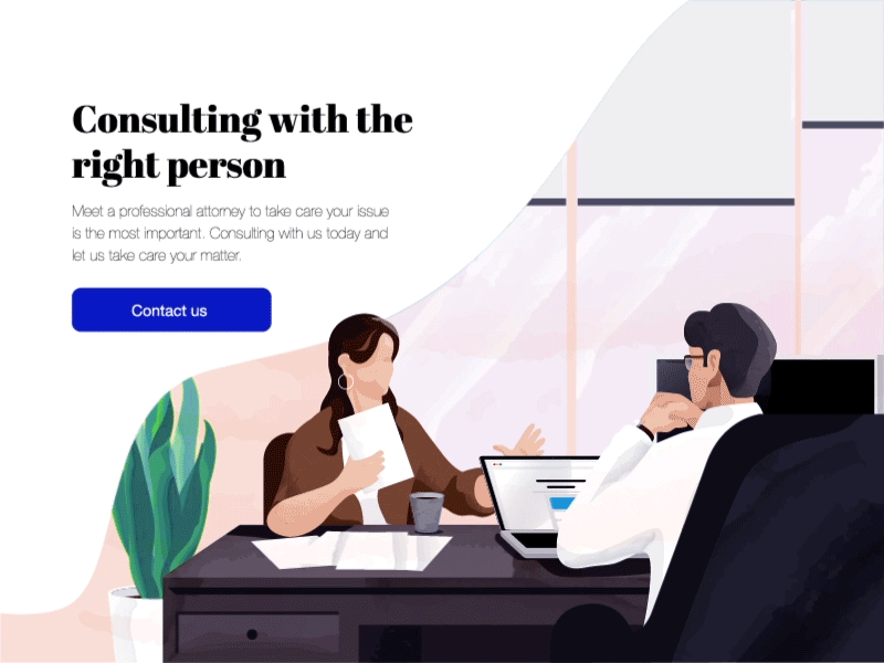 Consulting with the right person animation illustration