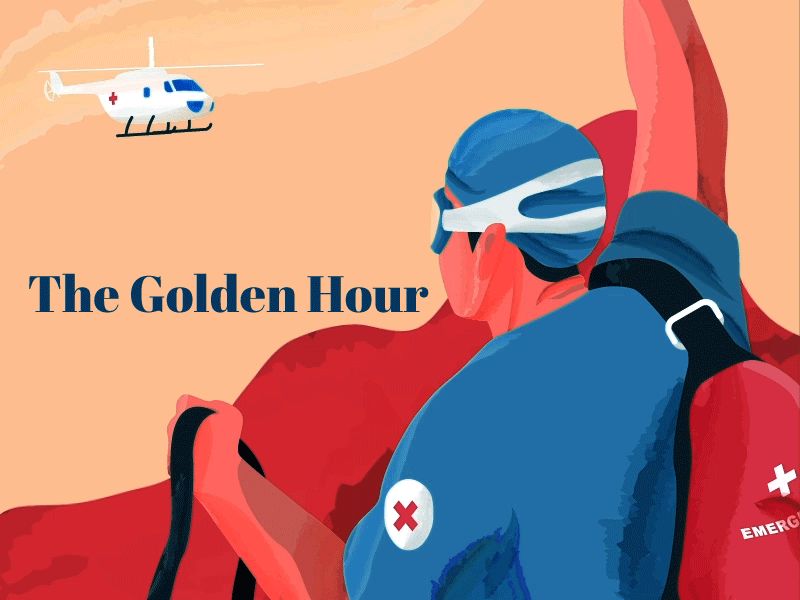 The Golden Hour - medical golden hour doctor emergency helicopter illustration