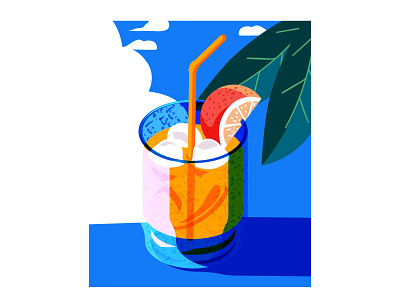 Orange Cocktail cocktail high contrast illustration isometric orange juice summer