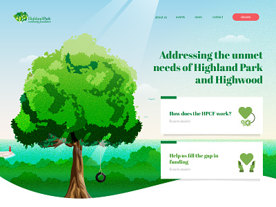 Illustration works for local fund-raiser in Highland Park fundraiser hero image illinois illustration organic shape tree tree illustration
