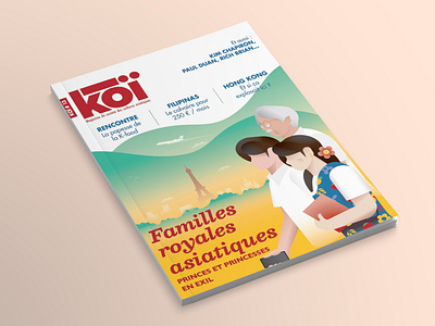 Illustration for French magazine - KOI cover artwork editorial illustration families france illustration