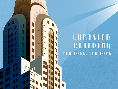 Chrysler Building - New York, NY architecture art deco colors illustration impression isometric illustration mood simplicity