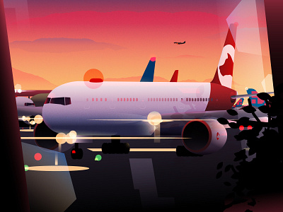 Waiting airplane airport dusk illustration mood moodillustration