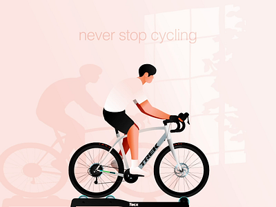 Never Stop Cycling animation bicycle cycling gradient illustration indoor