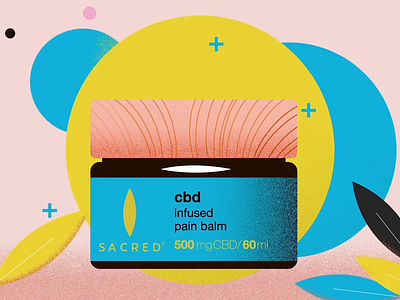 Animated Promotion - Sacred CBD Pain Balm after effects grain animation illustration marketing motion graphics storyboard