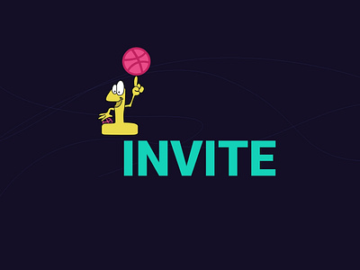 1 invite available branding design dribbble flat illustration invite invite design invite friends logo typography ui ux vector