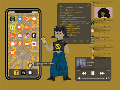Keiko's phone apps design illustration phone technology vector