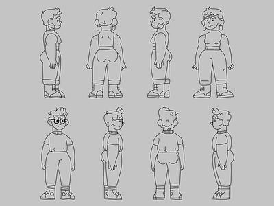 character turnarounds anatomy character design illustration turnarounds vector