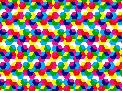 CMY2 cyan hexagon magenta multiply pattern yellow