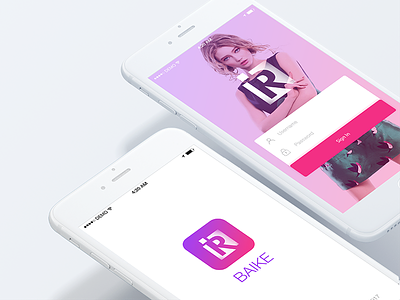 BAIKE APP login page and start page design