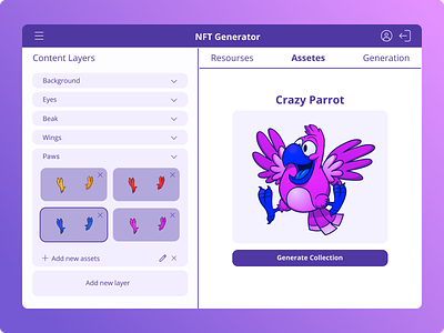 📱NoCode NFT generator children desktop game generator nft purple