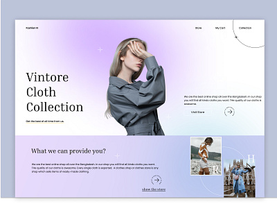 Cloth Store design graphic design landing page ui ux web page design