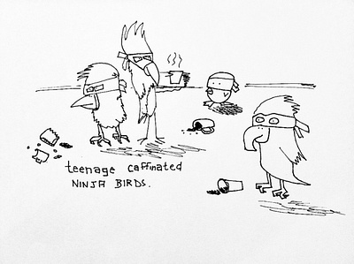 Teenage Caffeinated Ninja Birds illustrator