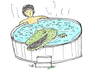 Hot Tub alligator illustration