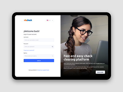 ViaCheck Login UI cx login service design sign in signup ui ux webdesign