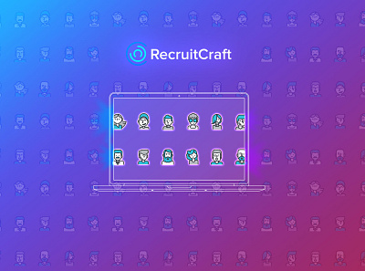 Log In Page background - RecruitCraft crm design hr illustration login recruitment web