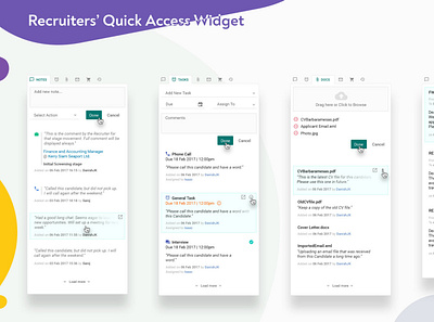 RecruitCraft - Quick Access Widget design ui ux web