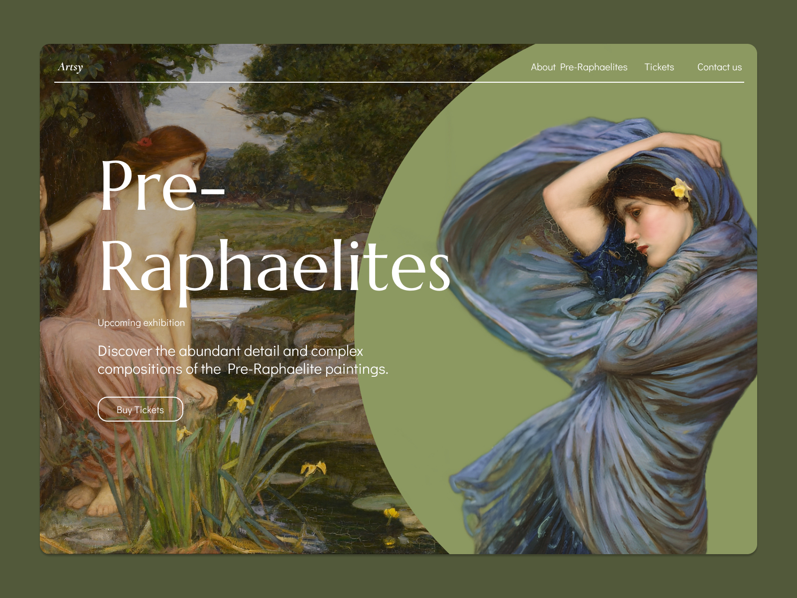 Concept | Pre-Raphaelite Art Exhibition Landing Page By Yelyzaveta ...