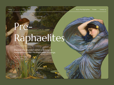 Concept | Pre-Raphaelite art exhibition landing page