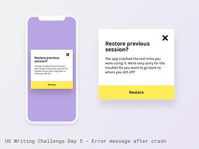 UX Writing Challenge - Day 5 app crash error message ux writing ux writing challenge