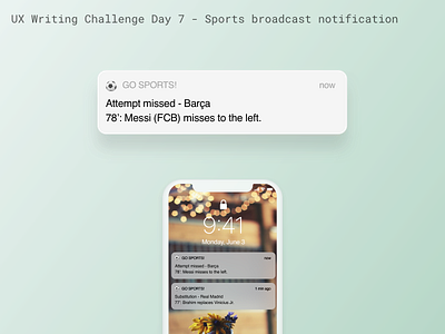 UX Writing Challenge - Day 7 notification sports ux writing ux writing challenge
