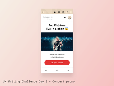 UX Writing Challenge - Day 8 email music ux writing ux writing challenge