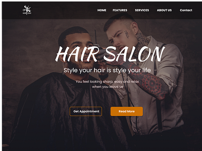Hair Salon Home Page typography