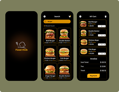 Food App app design graphic design typography ui ux