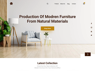 Furniture Hero Section app branding design graphic design illustration typography ui ux