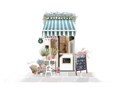 A lovely Roadside Florist florist illustration