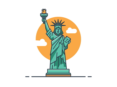 ICON / ILLUSTRATION | Statue Of Liberty freedom landmark liberty liberty illustration new york landmark statue statue of liberty united states