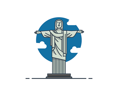 ICON / ILLUSTRATION | Christ The Redeemer Statue brazil landmark christ the redeemer statue icon landmark landmark icon landmark illustration rio de janeiro statue