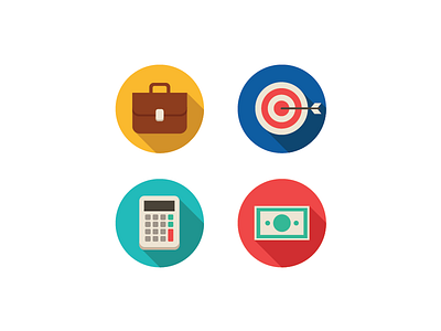 ICON | Business briefcase business business icon business illustration circle icon money target work