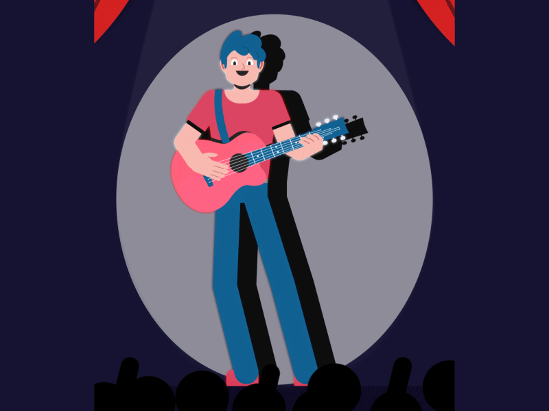 Your Guitar Man 2d animation adobe illustrator after effects animated gif cartoon character cinema 4d creative duik funny gif graphic design graphicdesign guitarman illustration meme mograph motion graphics simple vector