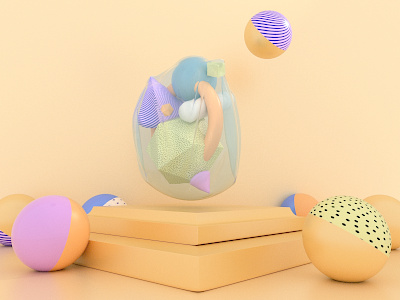 Plastic 3D 3d art 3d artist 3dillustration cinema4d circles daily renders graphicdesign light colors lighting lowpoly lowpolyart minimalism patterns perspective plastic bag realism reflections rendering shape elements spirals
