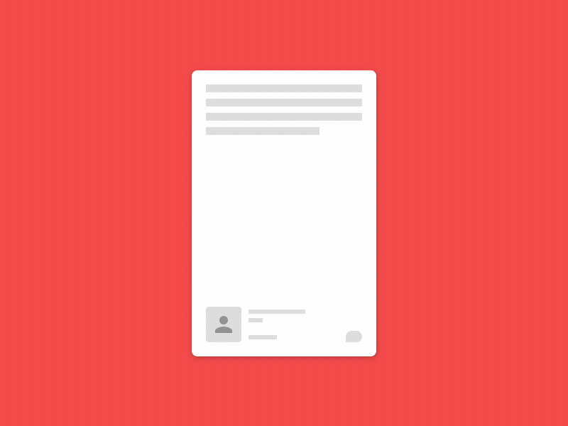 Post Card Layouts animation card design mobile ui user interface