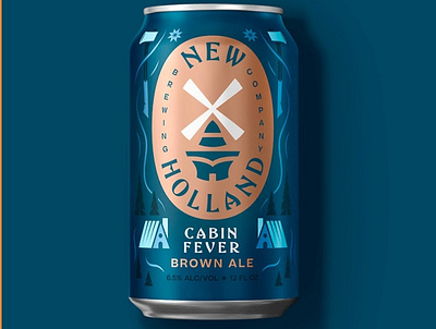 New Holland Cabin Fever Brown Ale Design 3d animation beer design branding graphic design label design logo motion graphics packaging design