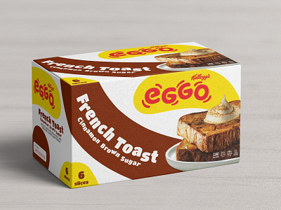 EGGO French Toast Design 3d animation branding eggo french toast design graphic design label design logo motion graphics packaging design