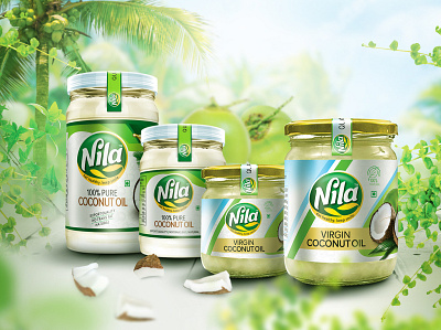 Nila Coconut Oil Package design animation branding design graphic design illustration label design logo motion graphics packaging design