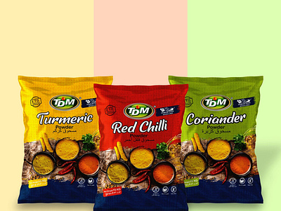 Turmeric l Red Chilli l Coriander Package Design animation branding design graphic design illustration label design logo motion graphics packaging design