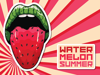 Watermelon Summer beach design flag illustration logo shaka summer sun tatto vector watermelon wave