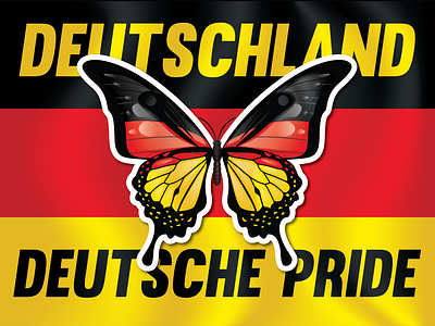 Deutschland Butterfly Flag animation branding butterfly design deutsche deutschland butterfly flag flag german germany graphic design logo vector